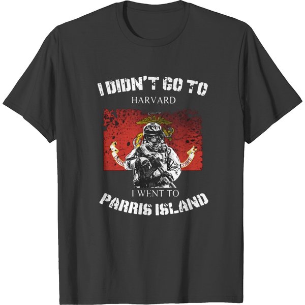 I Did Not Go To Harvard I Went To Parris Island Ve T-Shirt-image