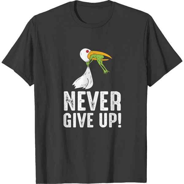 Don't Give Up Stork And Frog - Fighting Animal T-Shirt-image