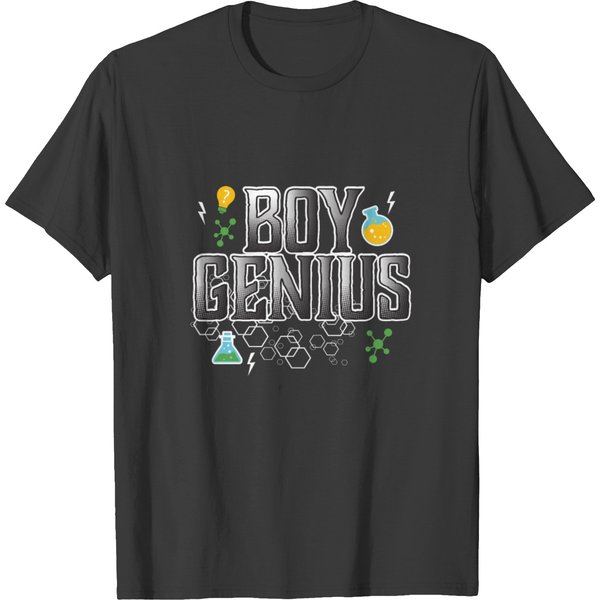 Boy Genius Funny Science Chemistry Graphic T-Shirt-image