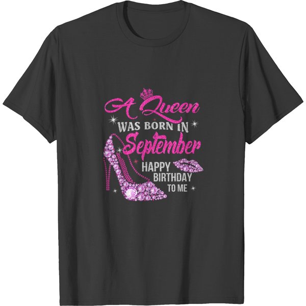 A Queen Was Born In September Shirt Virgo Libra T-Shirt-image