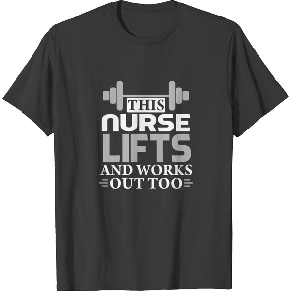Nurse Weight Lifting Fitness T-Shirt-image