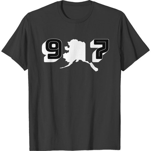907 Anchorage Ak Area Code Black/White T-Shirt-image