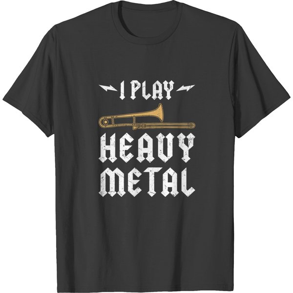 Music Shirt - I Play Heavy Metal Trombone T-Shirt-image
