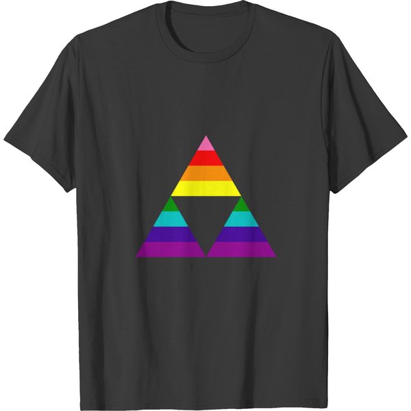 Zelda Inspired Rainbow Flag Triforce For Gay Pride T-Shirt-image