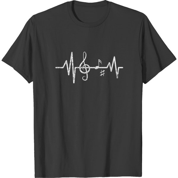 Music Treble Clef Heartbeat T-Shirt-image