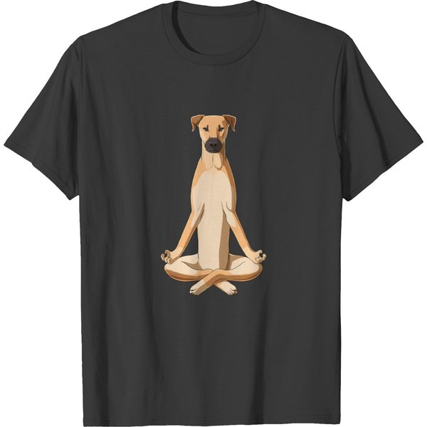 Black Mouth Cur Dog Meditate T-Shirt-image