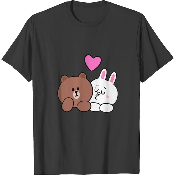 Cute Brown Bear Cony Bunny Rabbit Lean On Me I Lov T-Shirt-image