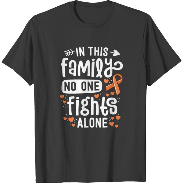 In This Family No One Fights Alone Leukemia T-Shirt-image