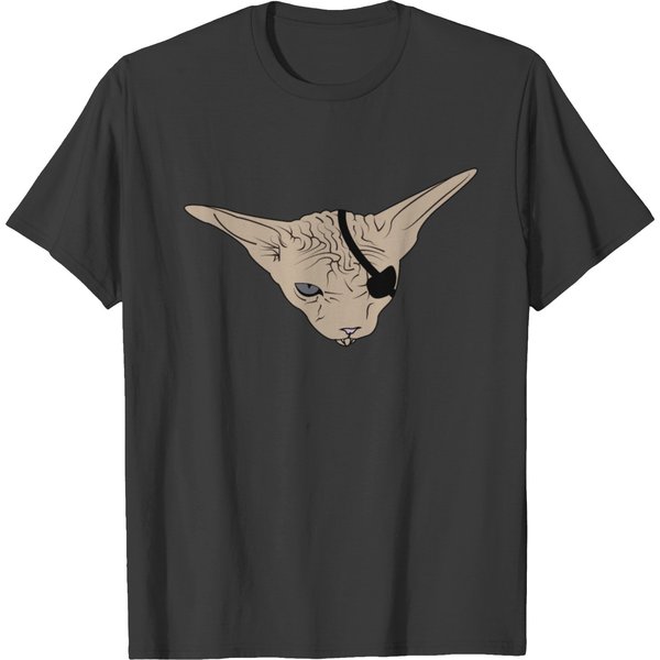 Halloween Scary Cat With Eye Patch T-Shirt-image