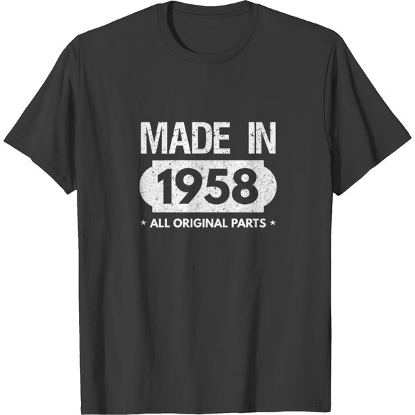 Made In 1958-All Original Parts-60Th Bday T-Shirt-image