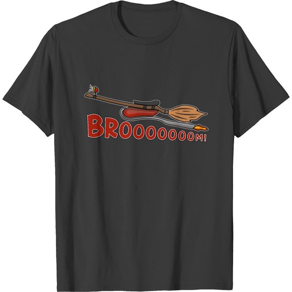 Funny Witches Broom With Motor - Brooooooom! T-Shirt-image