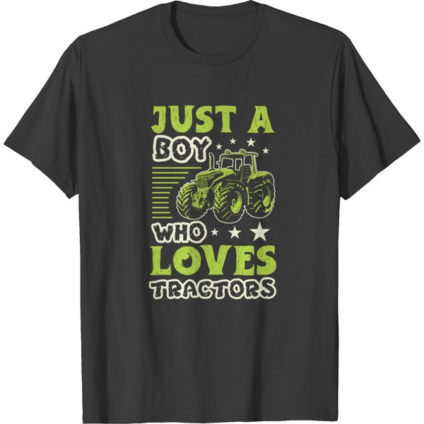 Just A Boy Who Loves Tractors Farming Worker For T-Shirt-image