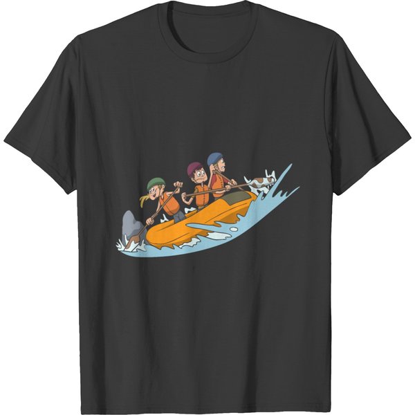 White Water Rafting Past Rocks T-Shirt-image