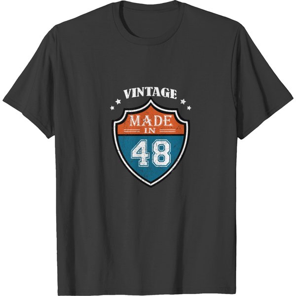 Vintage Made In 48 1948 Birthday Gift T-Shirt-image