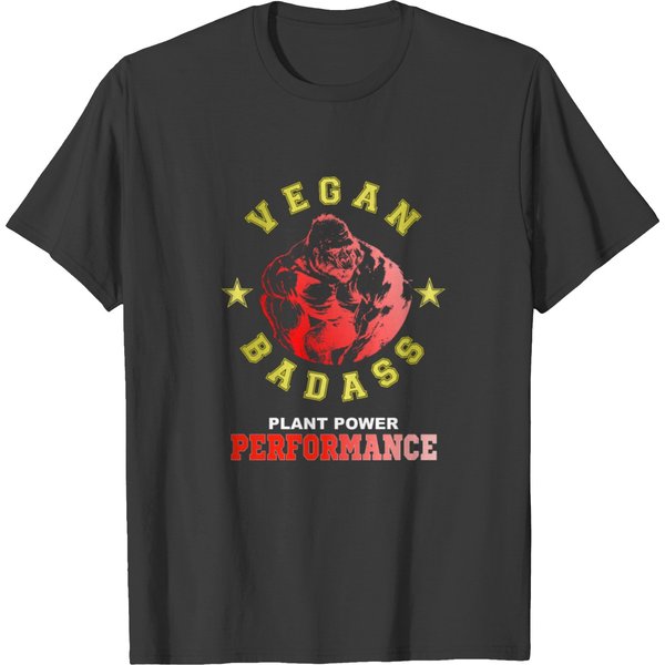 Vegan Badass Gorilla Weightlifter - Powerlifter T-Shirt-image