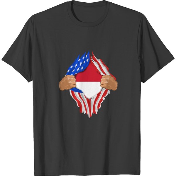 Indonesian Blood Inside Me Indonesia Flag Gift T-Shirt-image