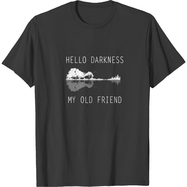 Hello Darkness My Old Friend Guitar Lake Shadow T-Shirt-image
