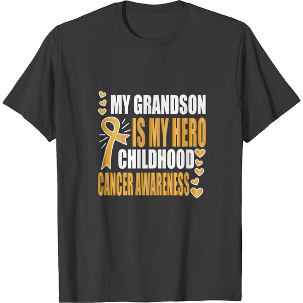 My Grandson Is My Hero Childhood Cancer Awareness T-Shirt-image