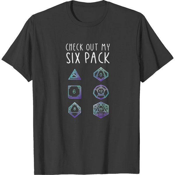 Funny Check Out My Six Pack Dice For Dragons D20 T-Shirt-image