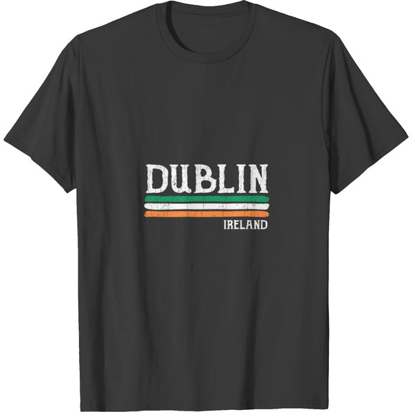 Vintage Dublin Irish Flag Colors Ireland T-Shirt-image