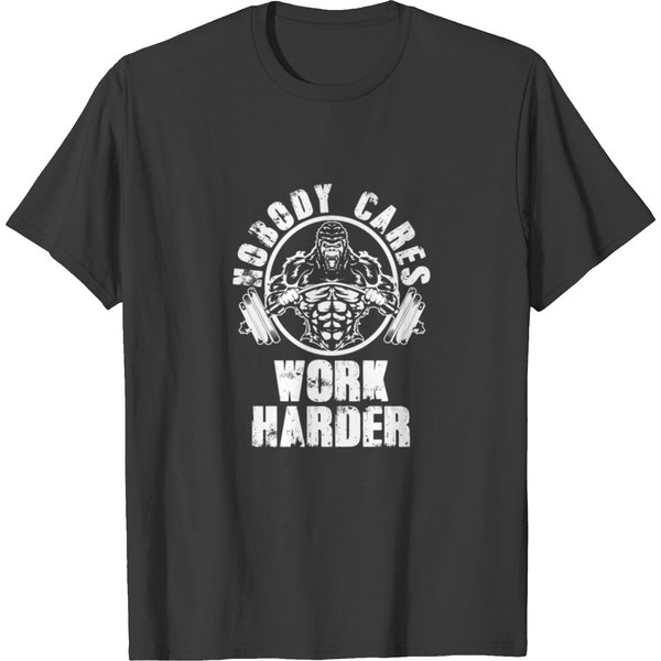 Nobody Cares Work Harder Motivational Fitness Gym T-Shirt-image
