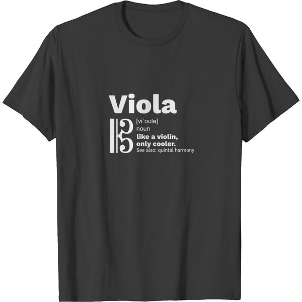 Viola Cool Instrument Quintal Harmony Alto Clef T-Shirt-image
