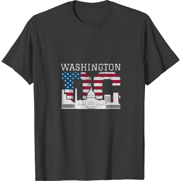 Washington Dc Capitol Hill Usa Flag Souvenir Gift T-Shirt-image