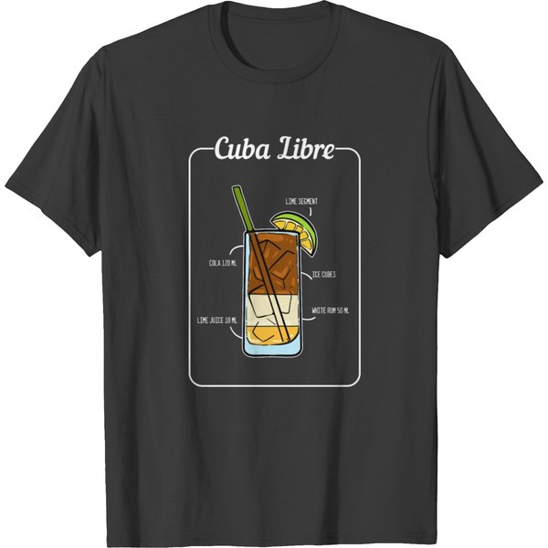 Cuba Libre Cocktail Drinks Barkeeper Restaurant T-Shirt-image