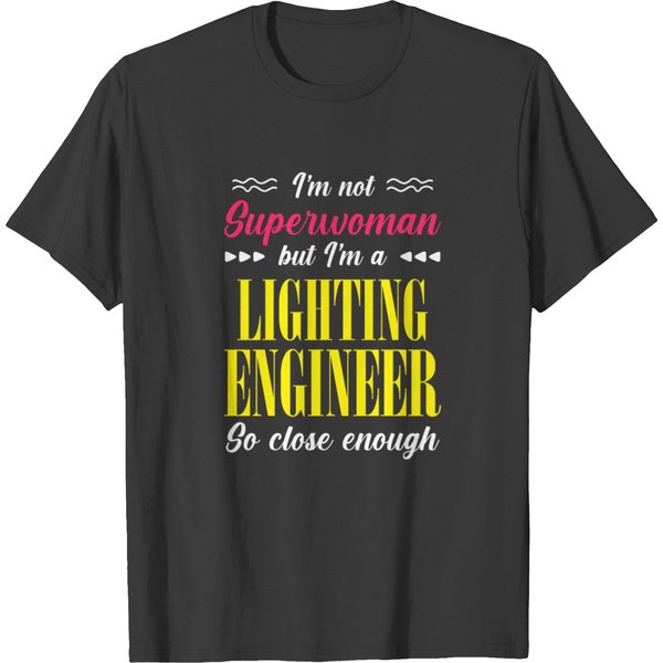Superwoman Lighting Engineer Light Mechanic Gift T-Shirt-image