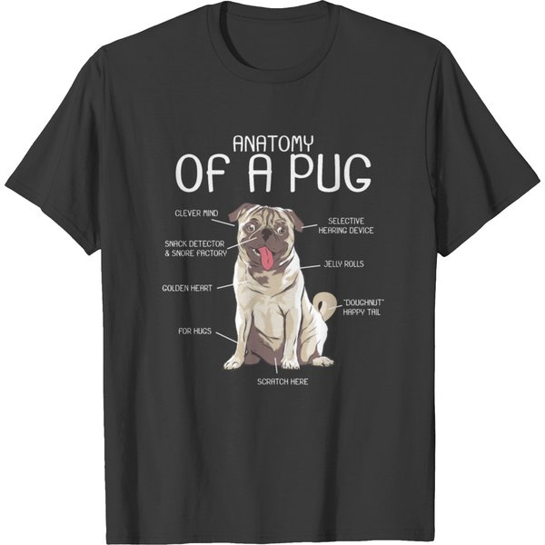 Anatomy Of A Pug Breed Dog Pet Lover Gift T-Shirt-image