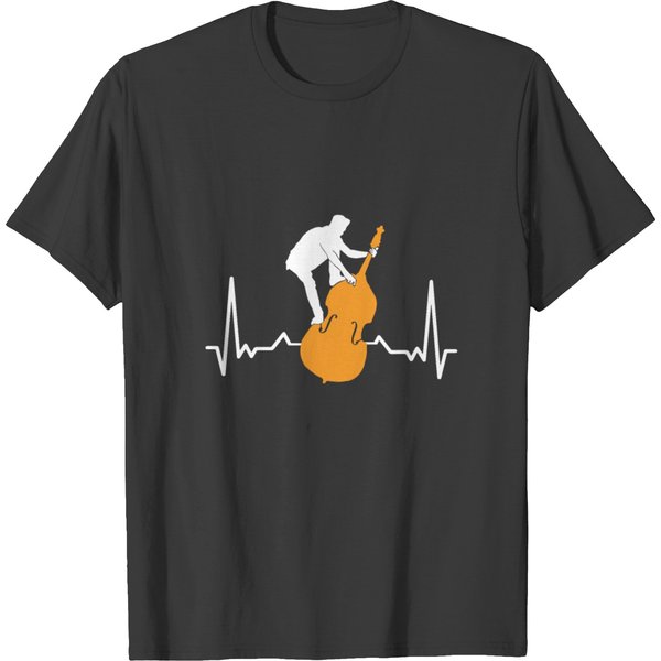 Double Bass Heartbeat Instrument Concert T-Shirt-image
