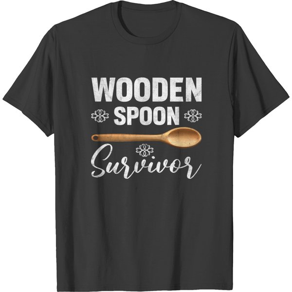 Wooden Spoon Survivor Sarcastic Funny Kitchen T-Shirt-image