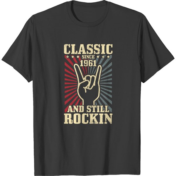 Vintage 1961 Classic Rock 60Th Birthday Gift T-Shirt-image