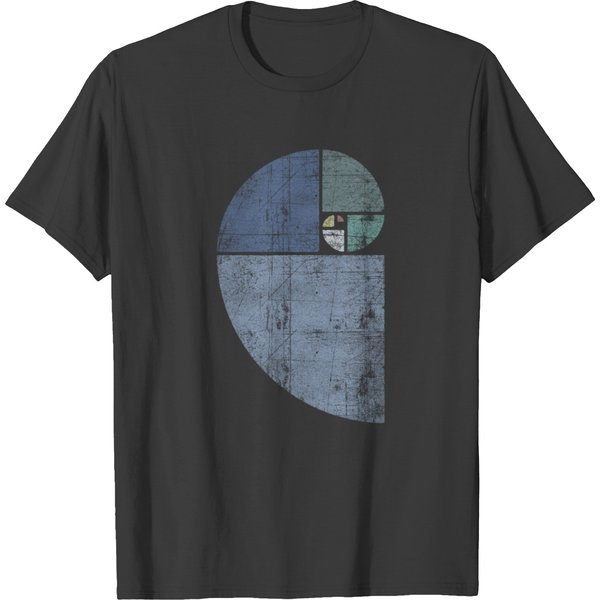 Distressed Fibonacci Spiral T-Shirt-image