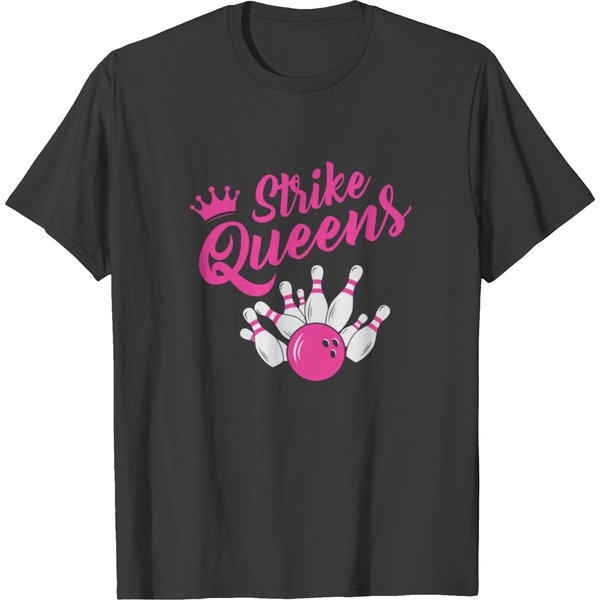 Strike Queens, Lady Bowler Bowling Shirt T-Shirt-image