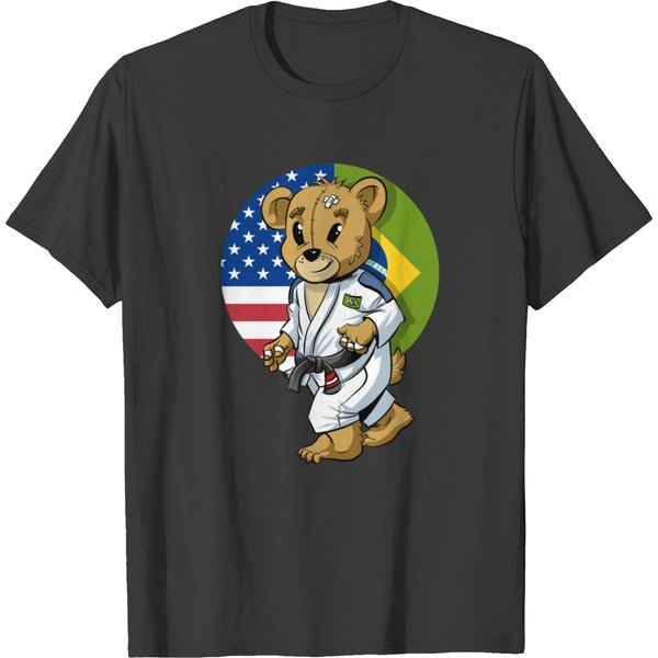 Usa Brazil Bjj Brazilian Jiu-Jitsu Mascot T-Shirt-image