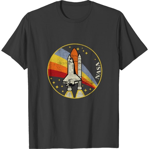 Nasa Shuttle Launch Into Rainbow Graphic T-Shirt-image