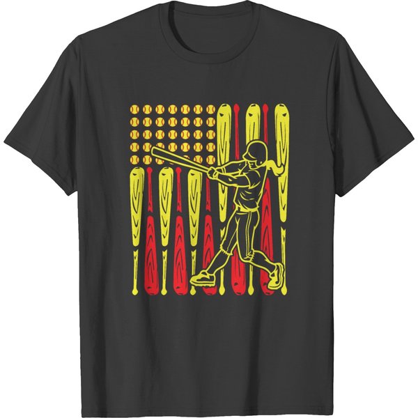 Usa Softball Flag T-Shirt-image