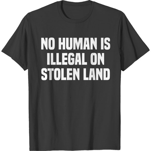 No Human Is Illegal Stolen Land Native American In T-Shirt-image