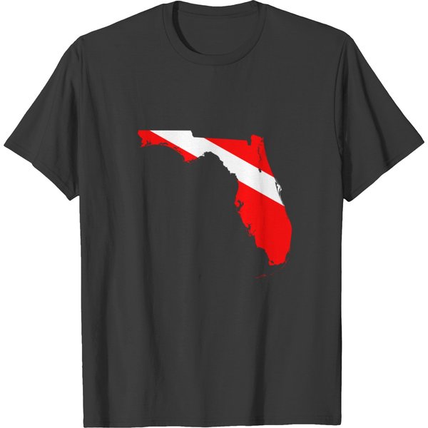 Awesome Florida Scuba Dive Diver Down Flag Print T-Shirt-image