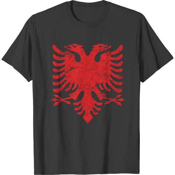 Albanian Flag Red Eagle Albania Gift Tee T-Shirt-image