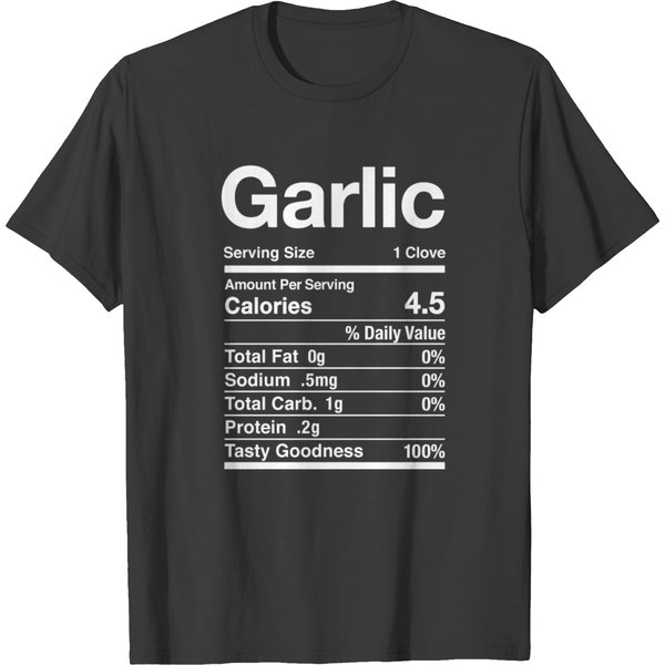 Garlic Costume Garlic Nutrition Facts Matching T-Shirt-image