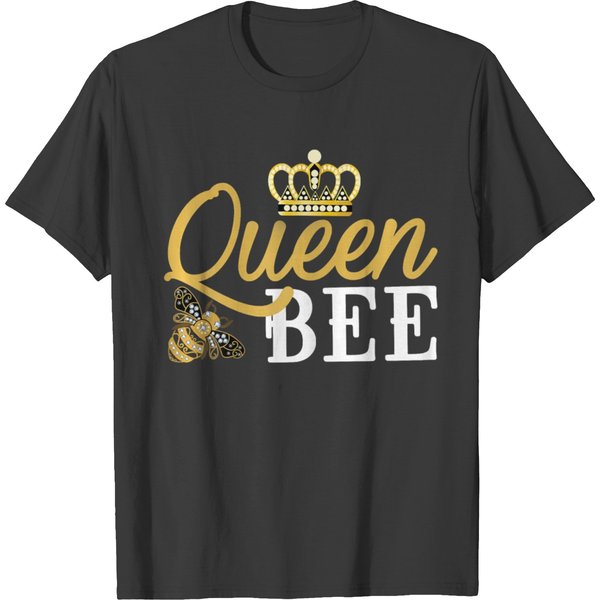Queen Bee Crown Cute Gift For Woman Beekeeper T-Shirt-image