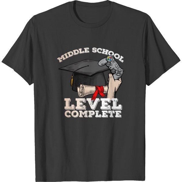 Middle School Level Complete Gamer Graduation Gift T-Shirt-image