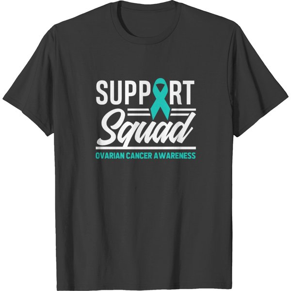 Support Squad I Wear Teal Ovarian Cancer Awareness T-Shirt-image