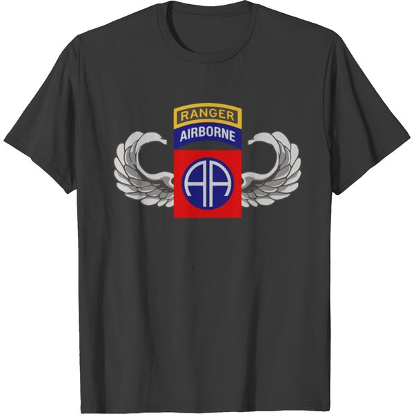 82Nd Airborne Parachutist Wings Ranger Tab T-Shirt-image