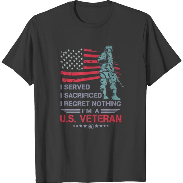 Veteran Gift-I Served I Sacrificed I Regret Nothin T-Shirt-image