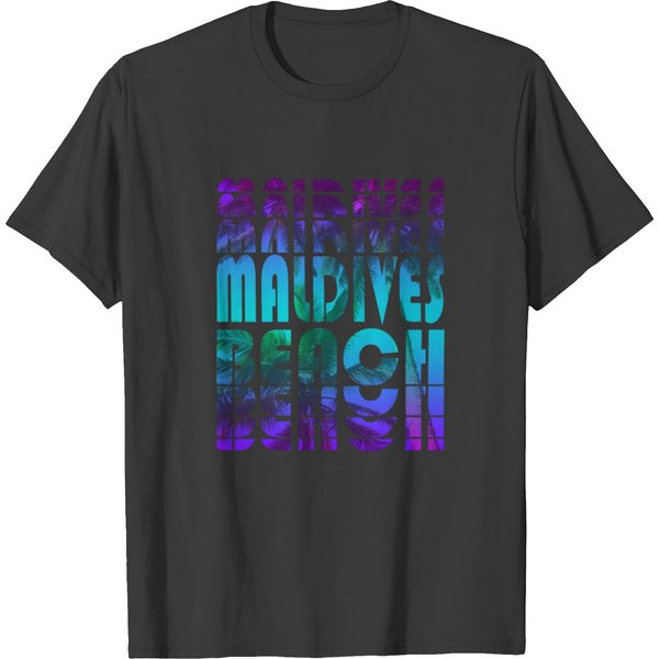 Maldives Beach Palm Tree Design T-Shirt-image