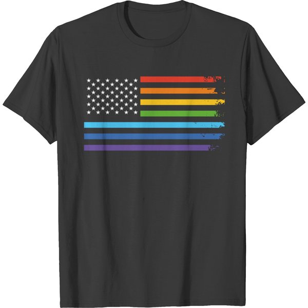 Usa Rainbow Flag T-Shirt T-Shirt-image