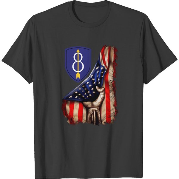 8Th Infantry Division American Flag T-Shirt-image